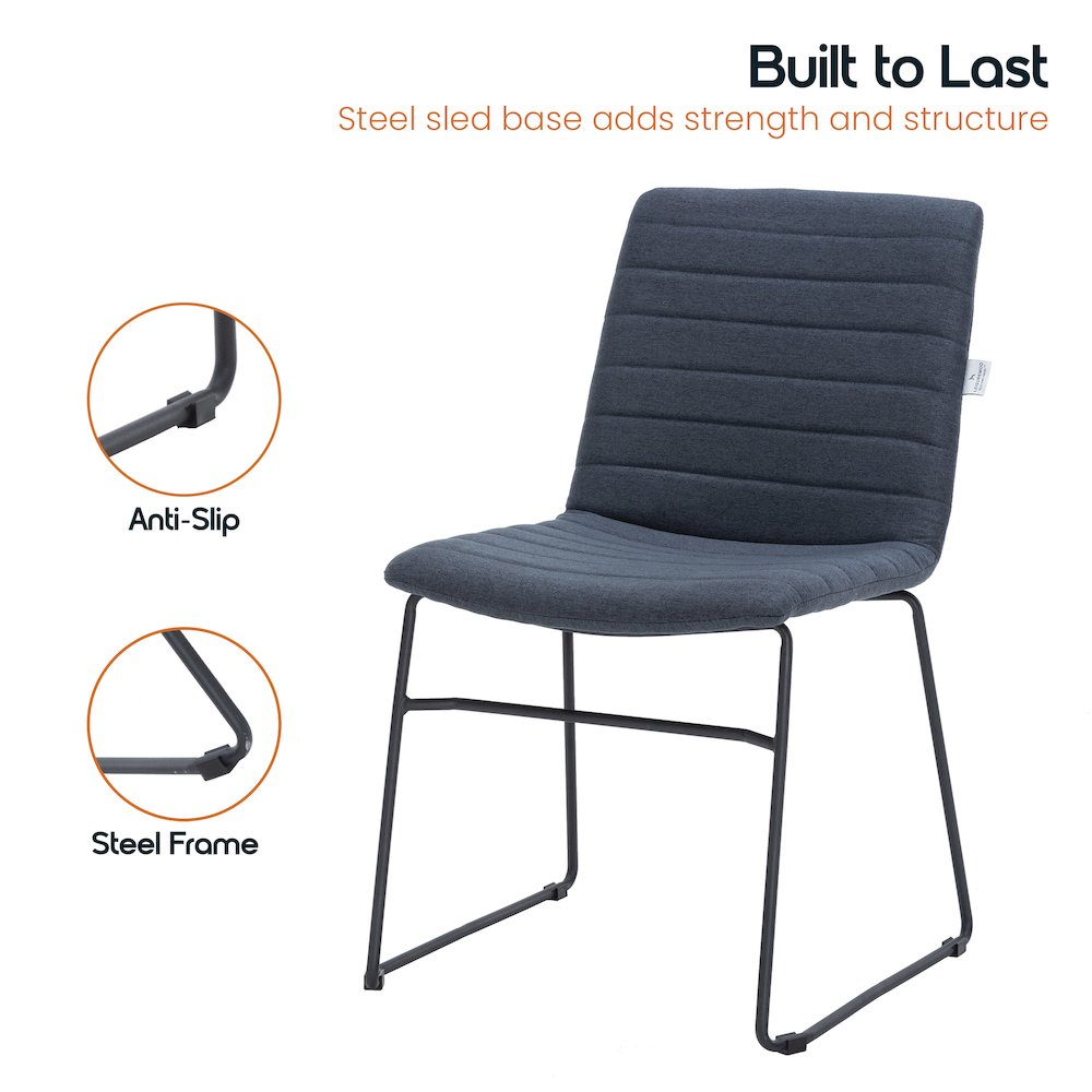 Zylar Series Office Guest Chair in Dark Blue Fabric. Picture 19
