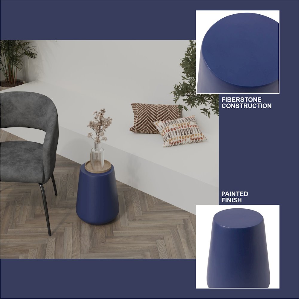 Modern Side End Table Glint Series In Saphire Blue. Picture 7