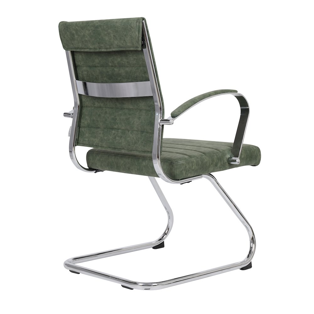 Benmar Home Leather Guest Office Chair in Green. Picture 14