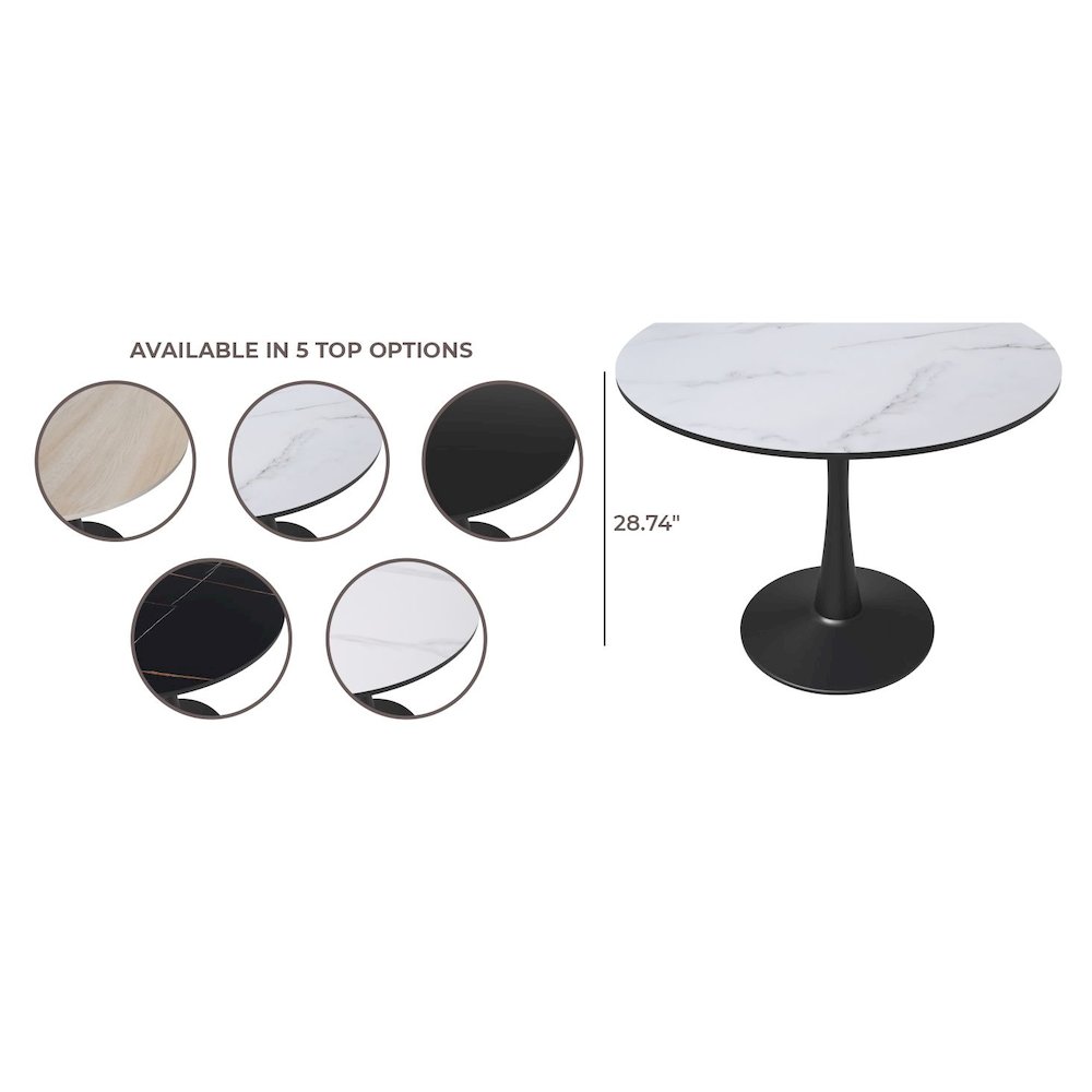 Bristol Mid-Century Modern Round Dining Table. Picture 35