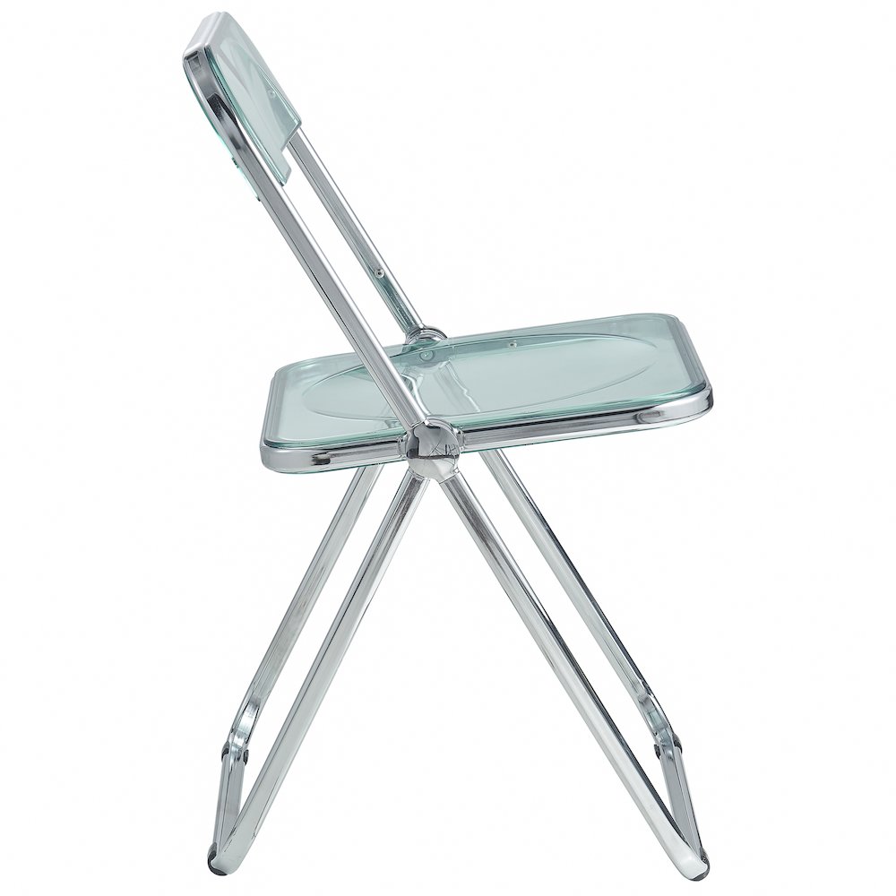 Lawrence Acrylic Folding Chair With Metal Frame, Set of 2. Picture 11