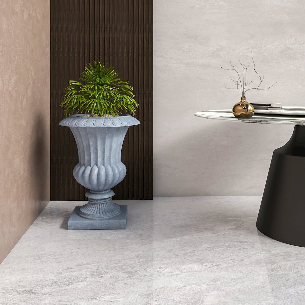 Lotus Series Poly Stone Planter in Aged Concrete, 20 Dia, 28 High. Picture 8