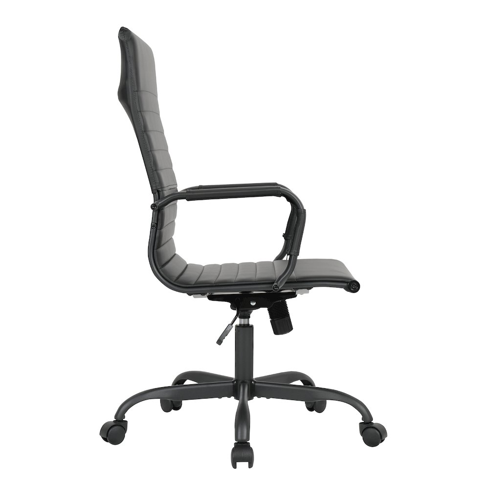Harris Leather Home High-Back Office Chair in Black. Picture 3