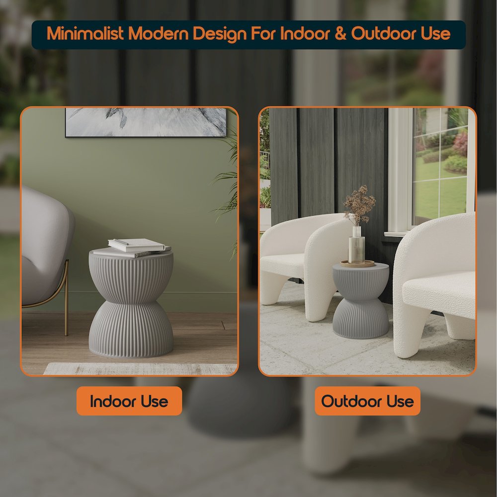Modern Side End Table Spire Series In Grey. Picture 6