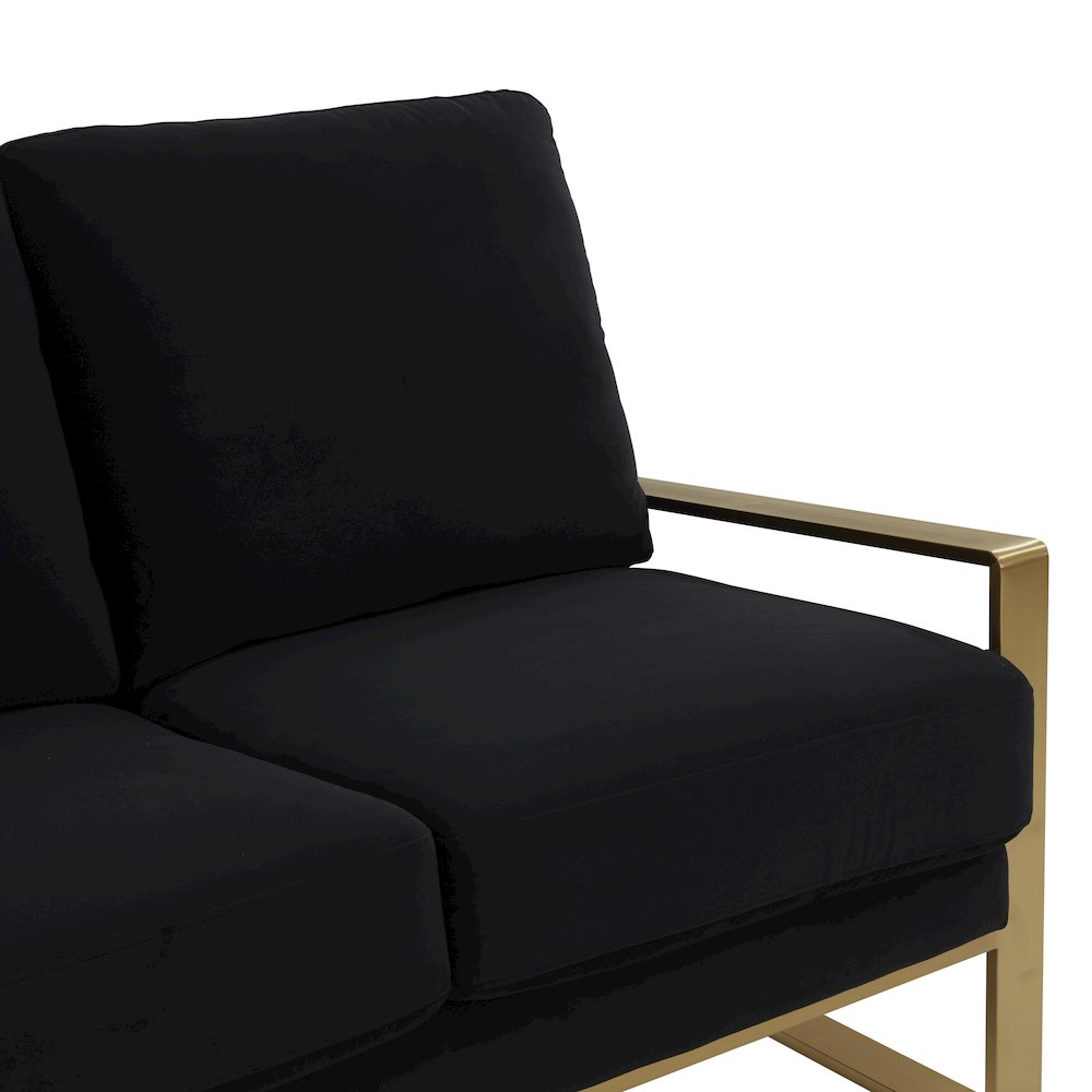 Jefferson Contemporary Modern Design Velvet Sofa With Gold Frame.. Picture 6