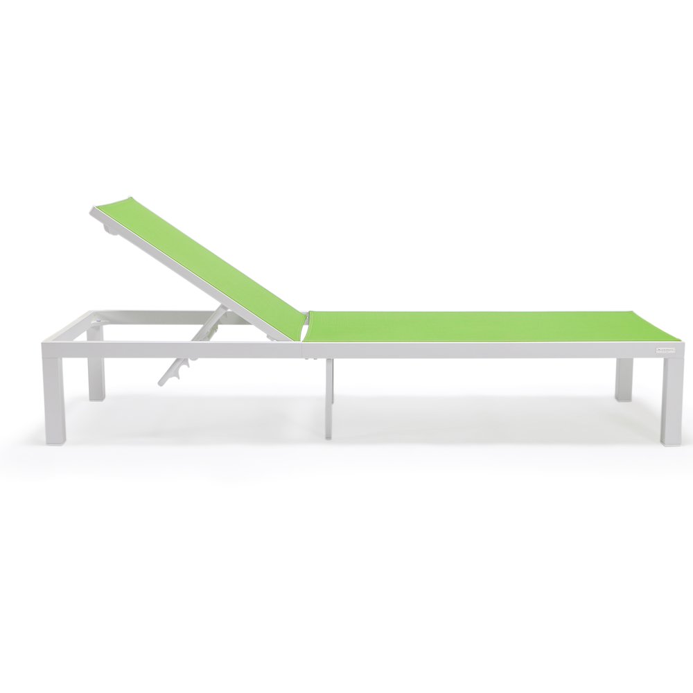 Marlin Modern White Aluminum Outdoor Patio Chaise Lounge Chair. Picture 26