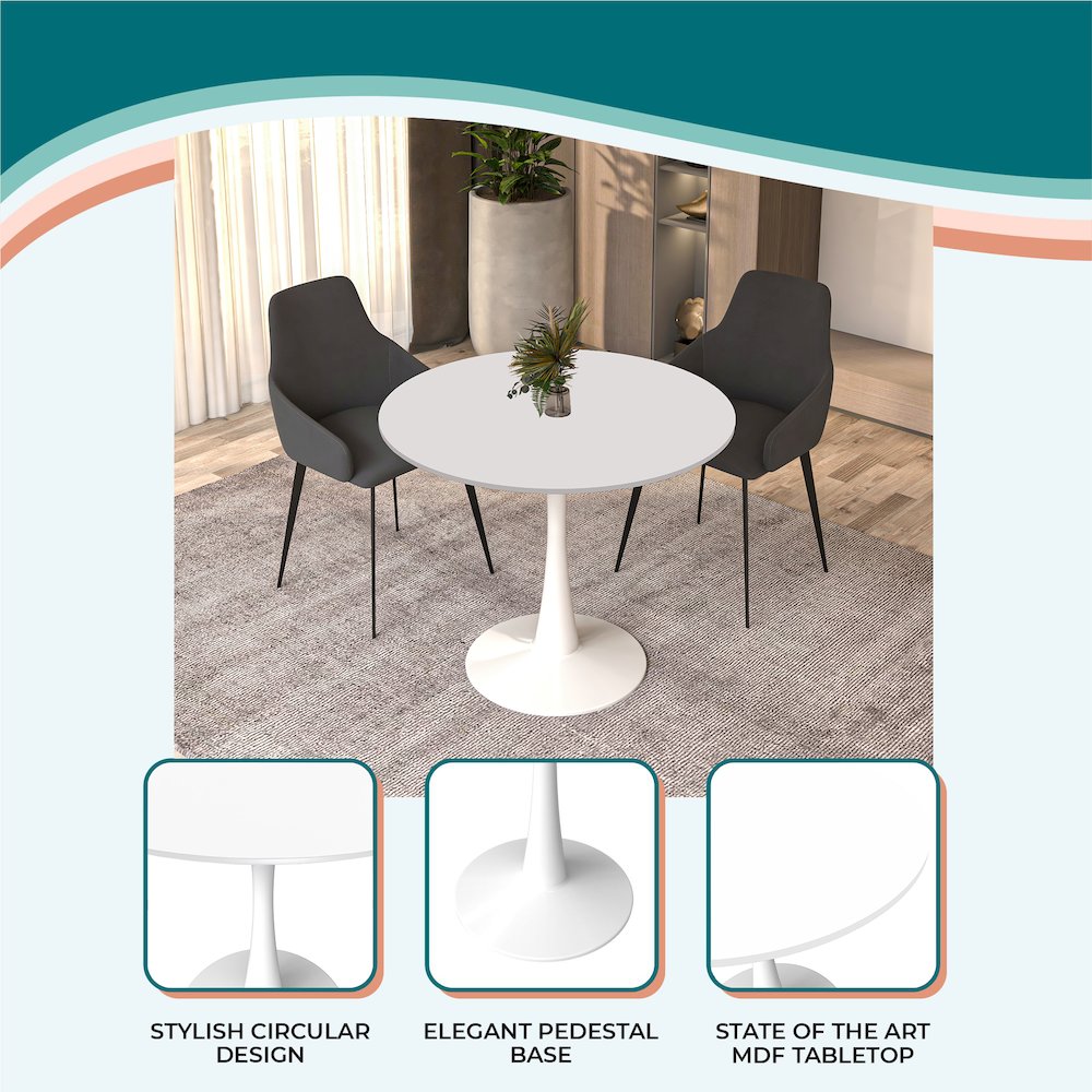 Bristol Mid-Century Modern Round Dining Table. Picture 16