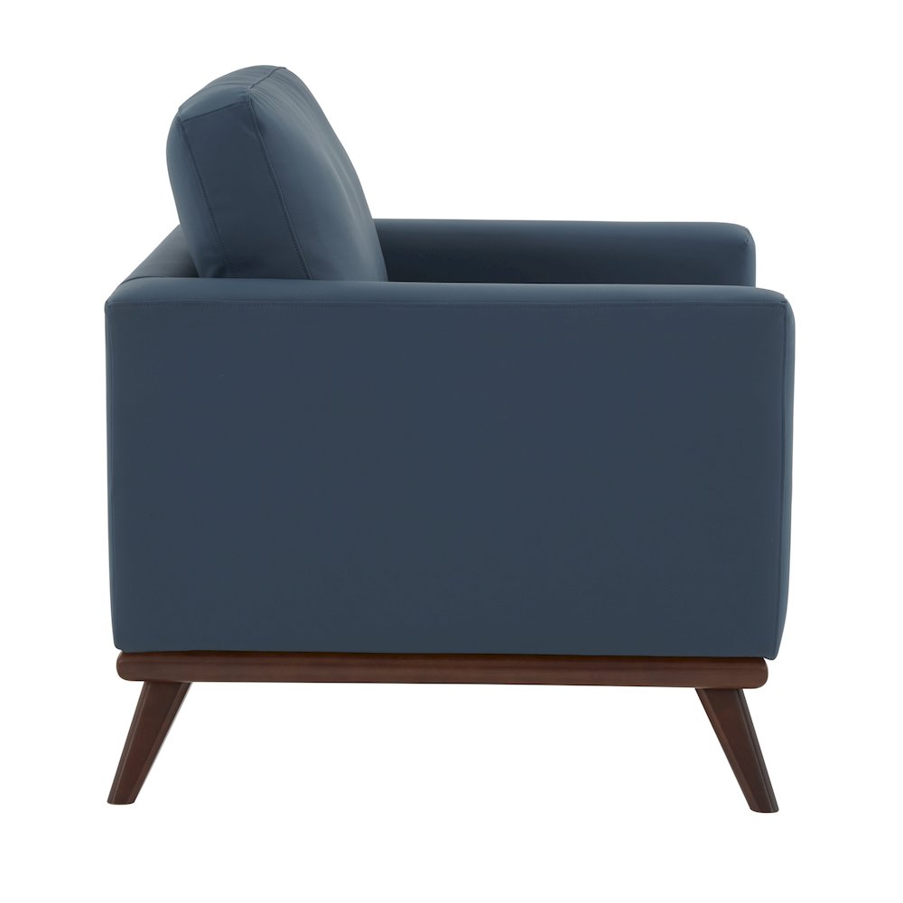Chester Modern Leather Accent Arm Chair With Birch Wood Base. Picture 10