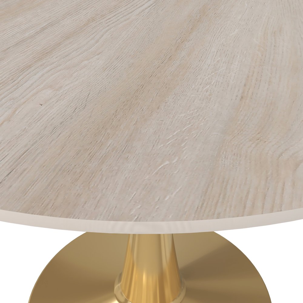 Bristol 40" round dining table Gold base with marbled MDF top. Picture 5