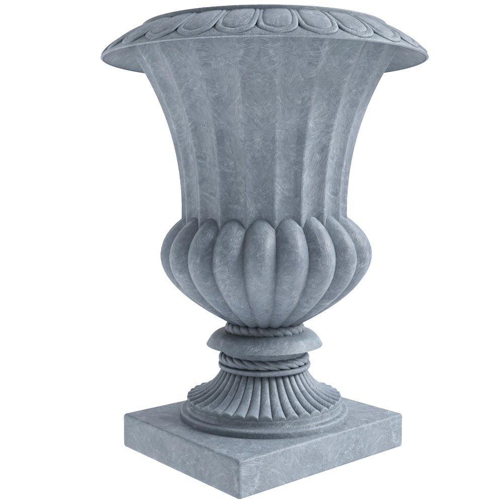 Lotus Series Poly Stone Planter in Aged Concrete, 20 Dia, 28 High. Picture 7