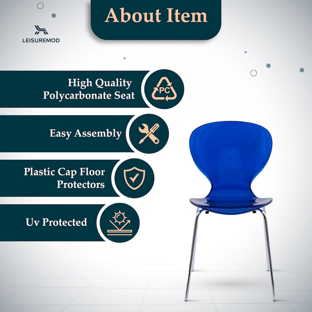 Modern Oyster Transparent Side Chair. Picture 5