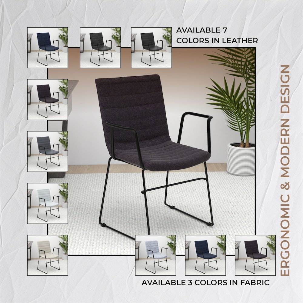 Zylar Series Office Guest Arm Chair in Brown Fabric. Picture 13