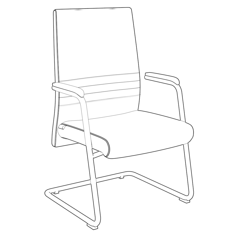 Aleen Series Guest Office Chair In Black Leather. Picture 27