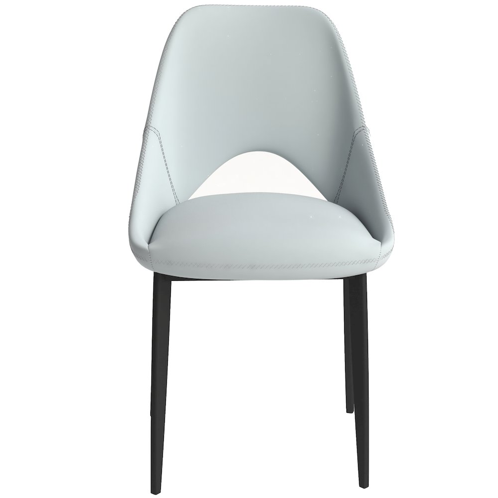 Amalfi Collection Modern Fabric Dining Chair in Coconut White. Picture 13