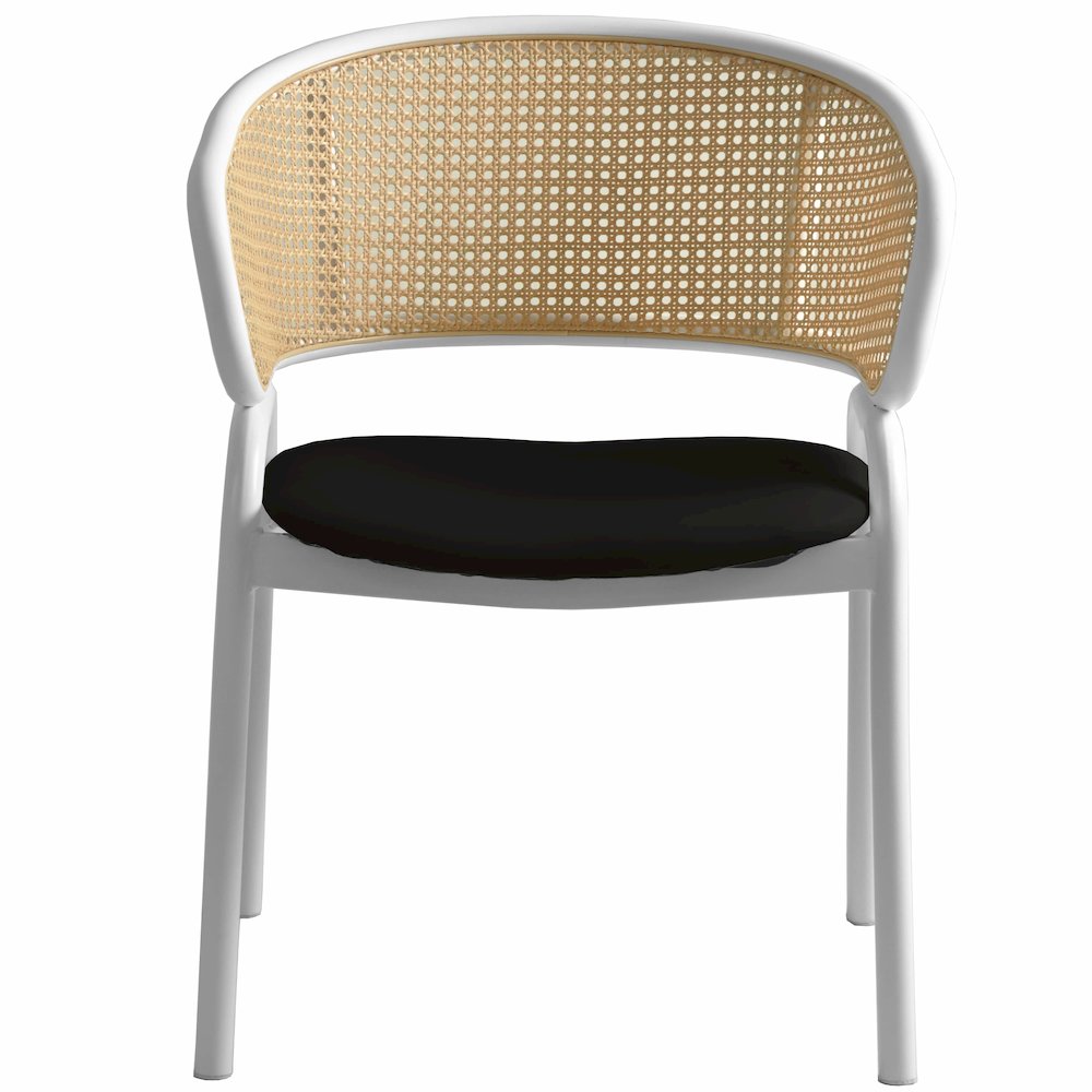 Ervilla - Dining Chair - White frame in Black Leather Set of 2. Picture 6