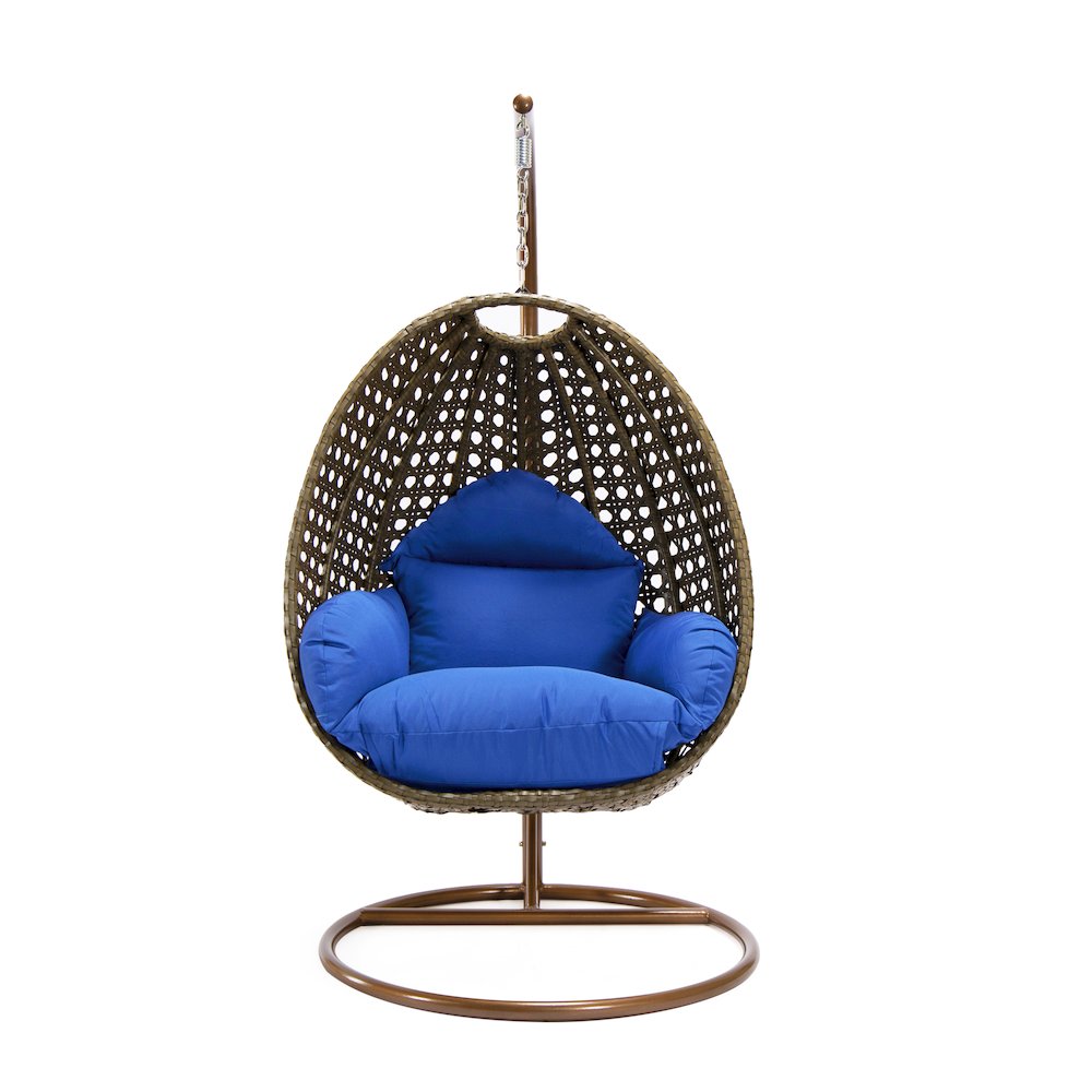 Beige Wicker Hanging Egg Swing Chair. Picture 5