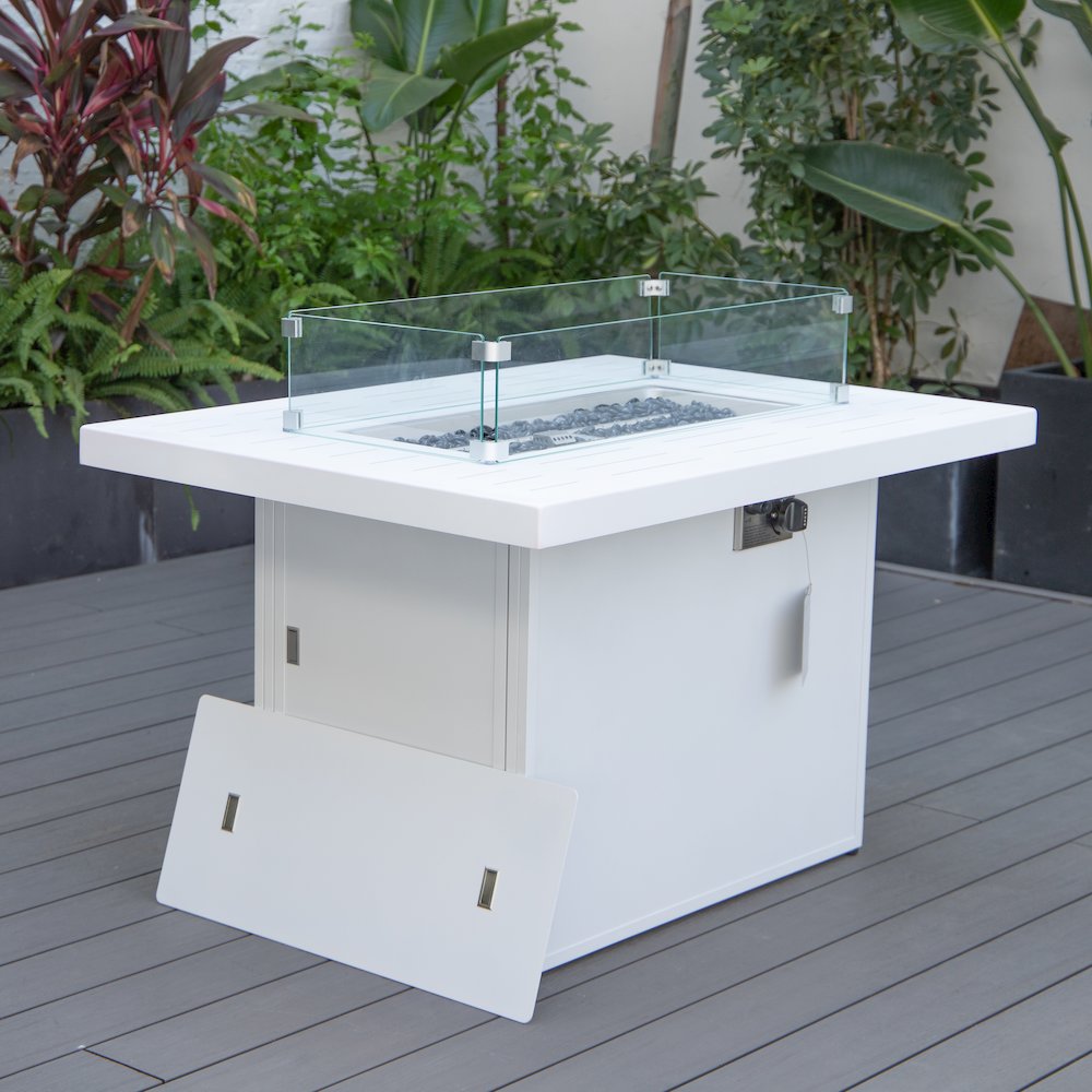 Chelsea Patio Modern Aluminum Propane Fire Pit Table. Picture 3