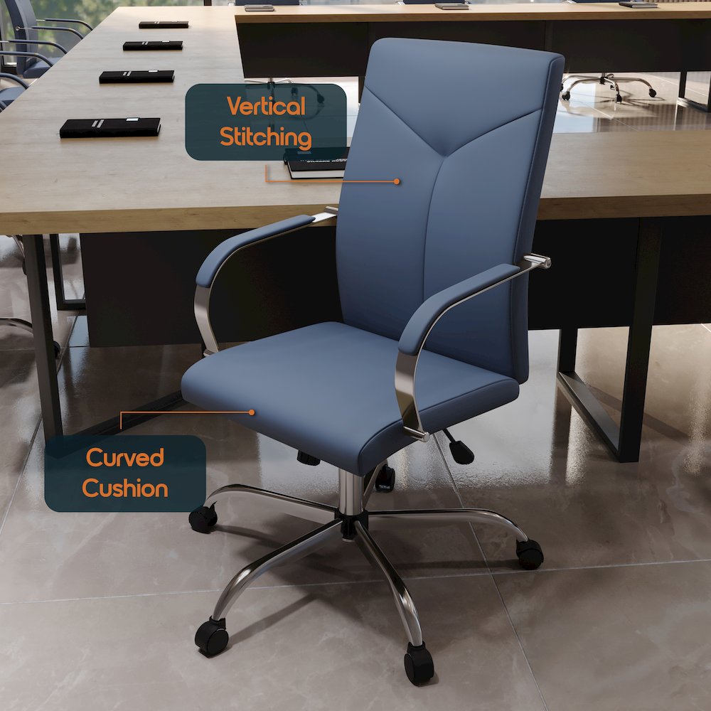 Sonora Modern High-Back Leather Office Chair. Picture 10