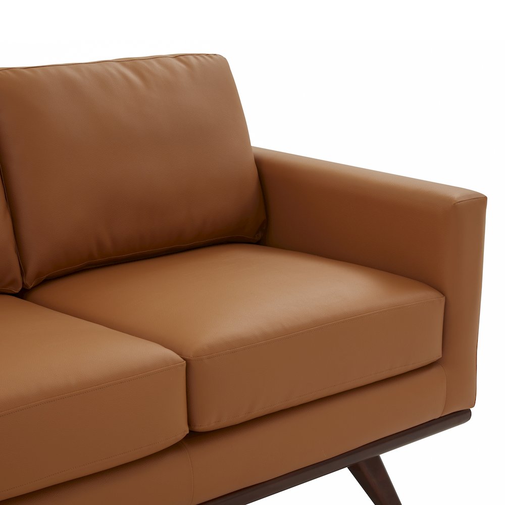 Chester Modern Leather Sofa With Birch Wood Base. Picture 12