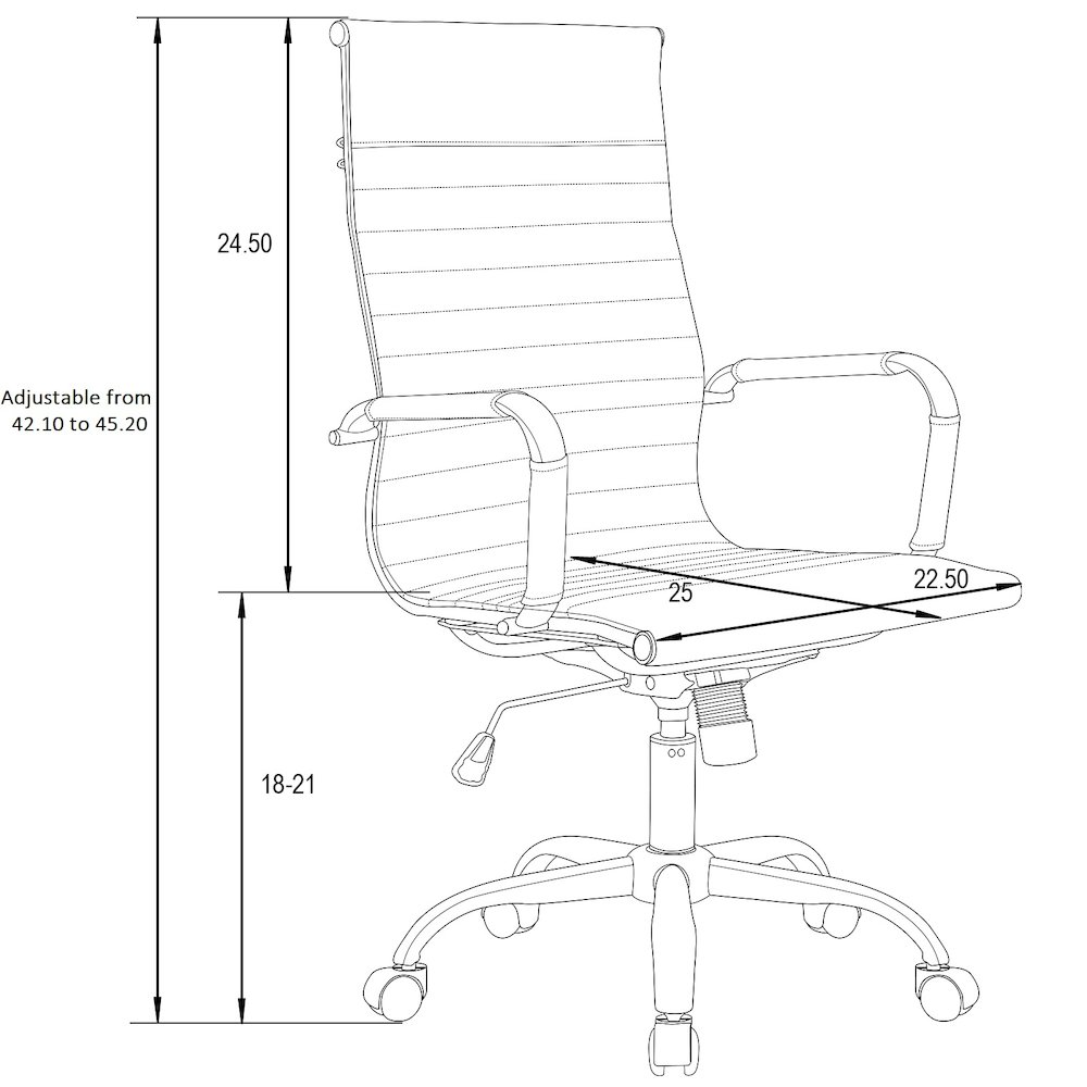 Harris High-Back Office Chair with Swivel. Picture 7