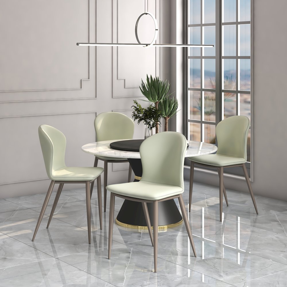 Mosaic Collection Modern Dining Chair in Light Grey - Set of 2. Picture 6