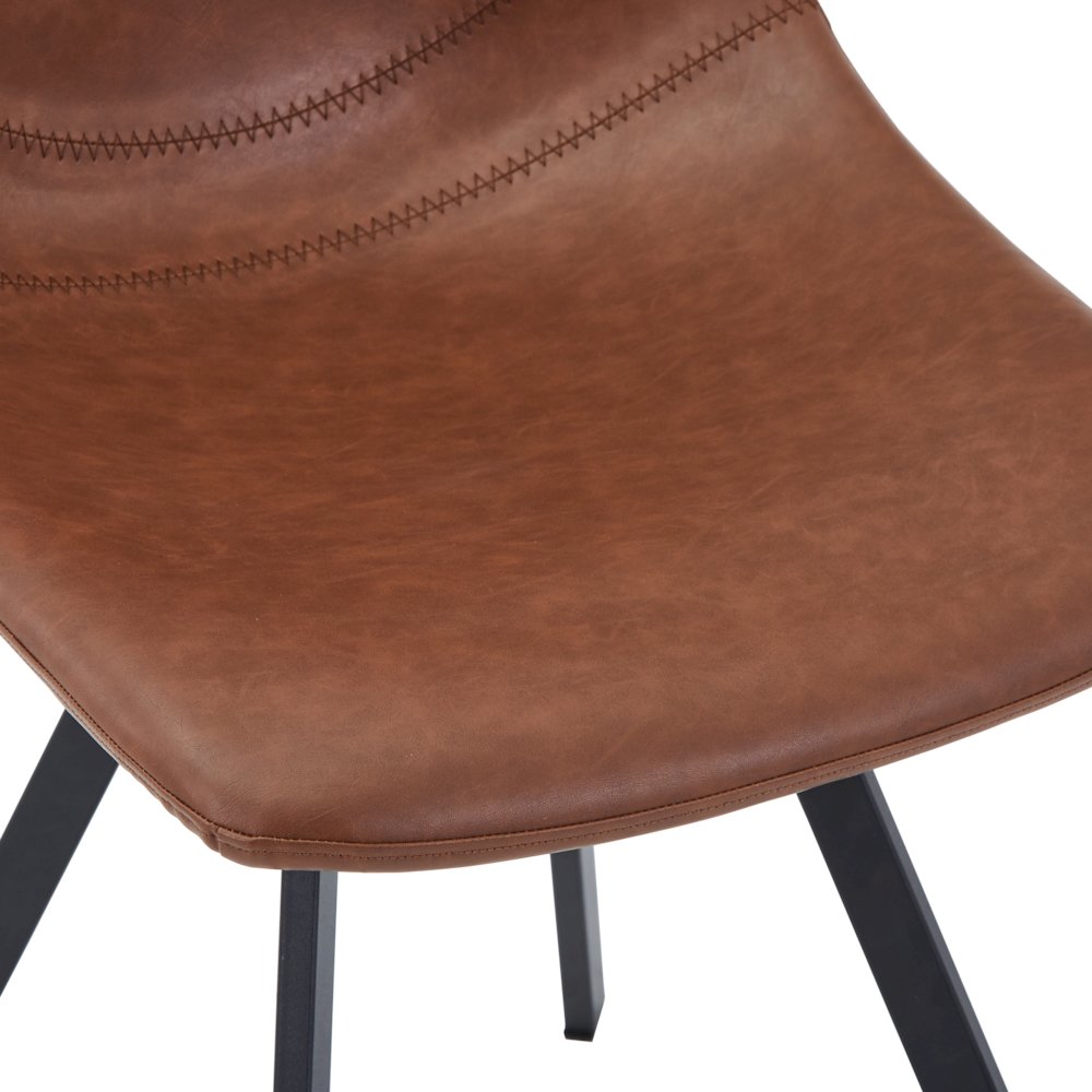Markley Modern Leather Dining Chair With Metal Legs. Picture 15