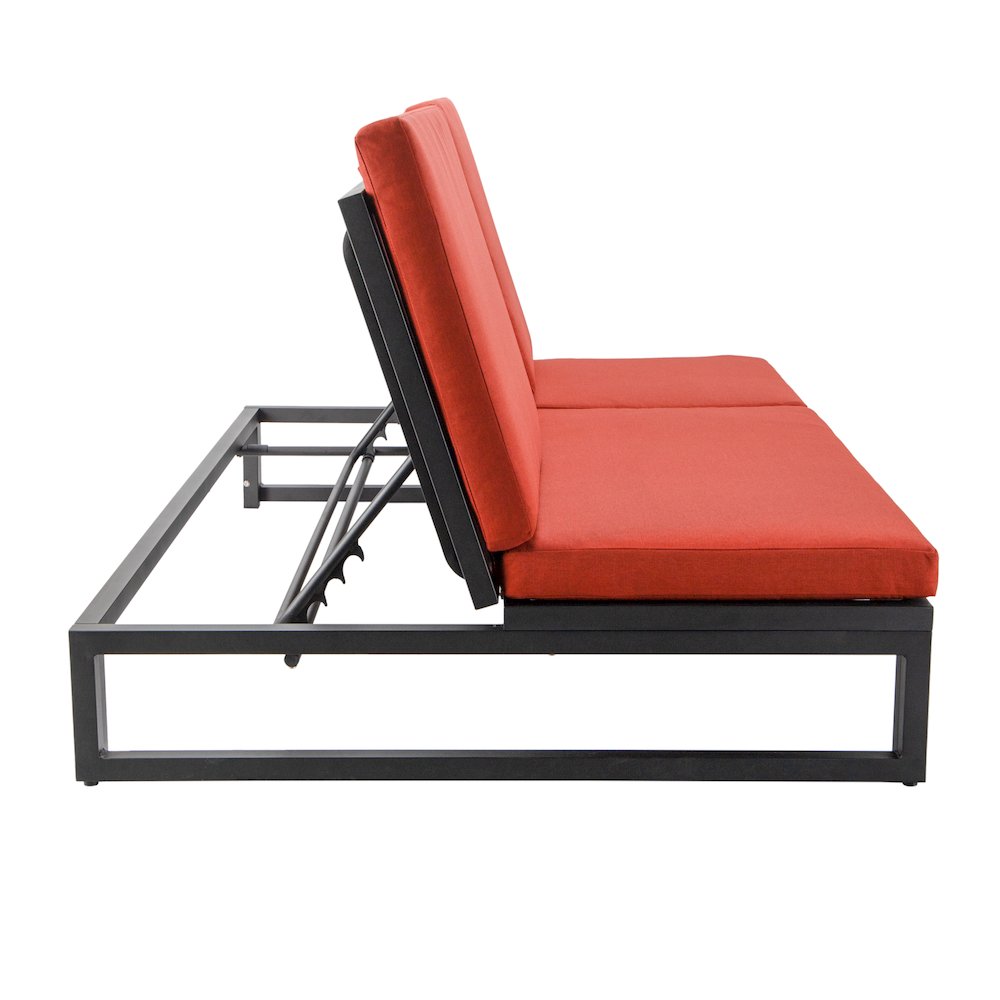 Chelsea Convertible Lounge Reclining Double Chaise With Cushions. Picture 19
