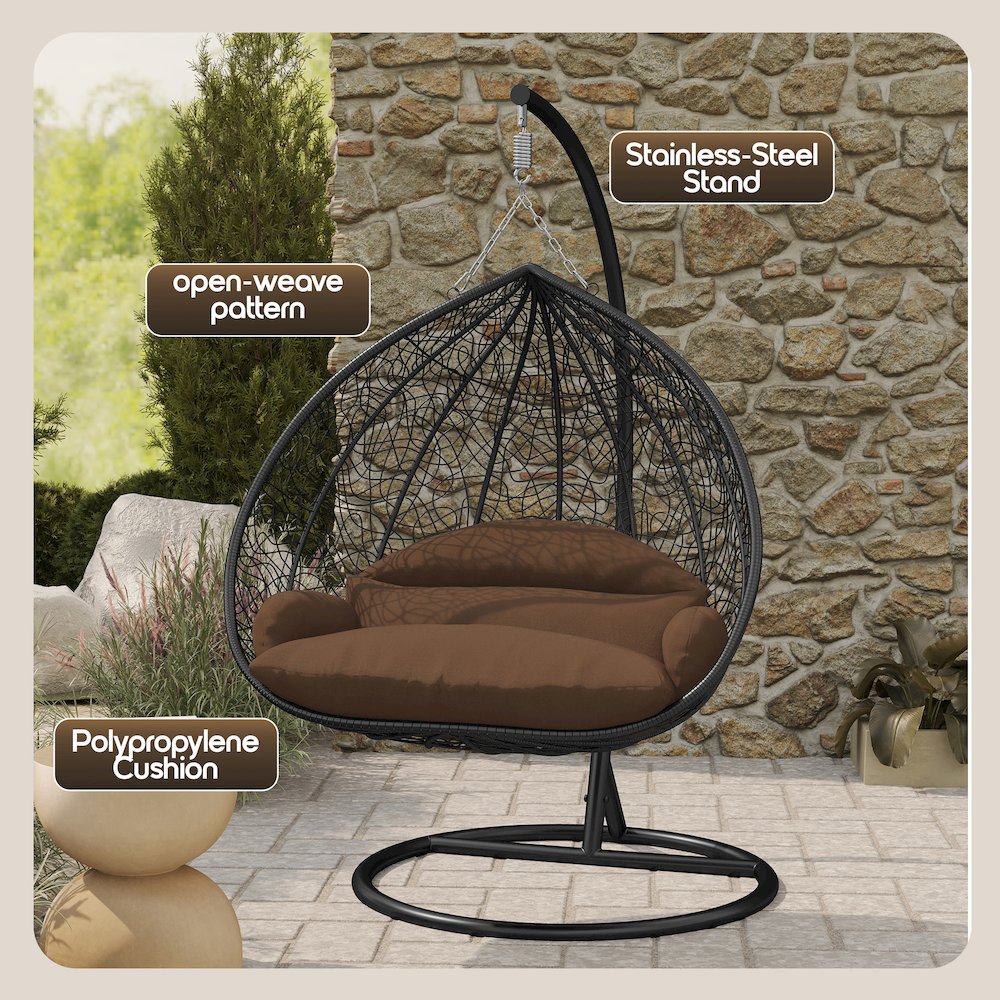 Recluse Collection Modern Outdoor Swing Chair. Picture 10