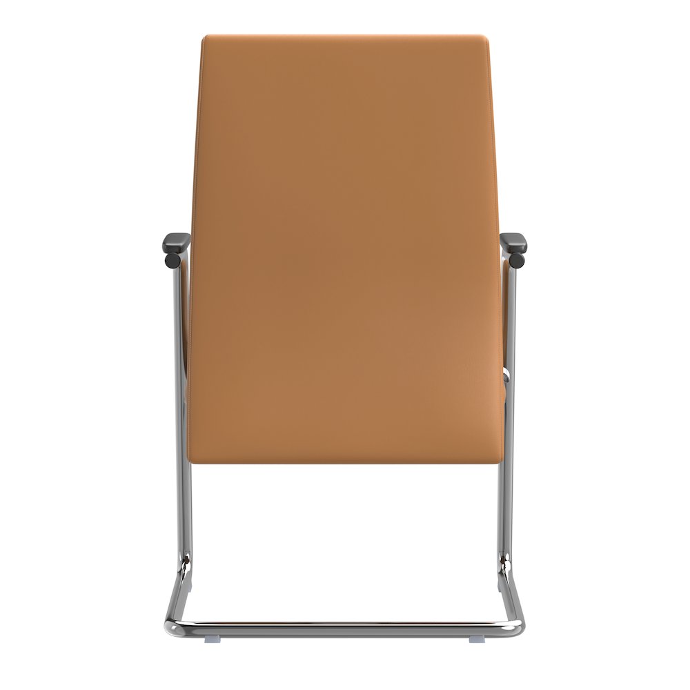 Aleen Series Guest Office Chair In Acorn Brown Leather. Picture 21