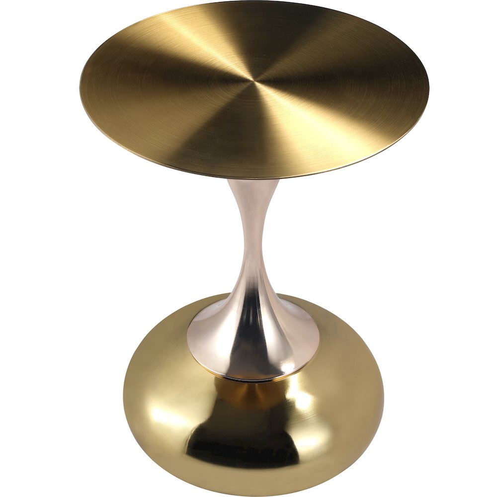 Savoy Collection Modern End Table In Gold. Picture 4
