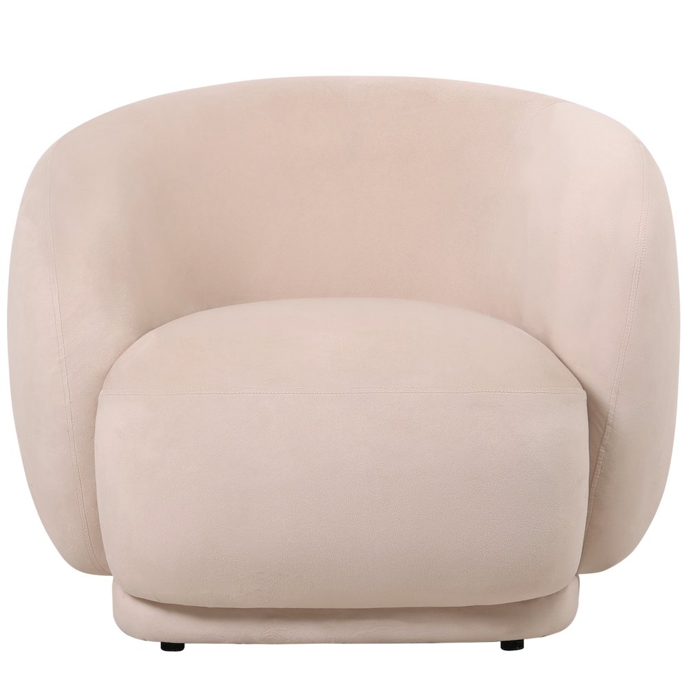Faze Collection Modern Single Seater Sofa in Beige Velvet. Picture 13