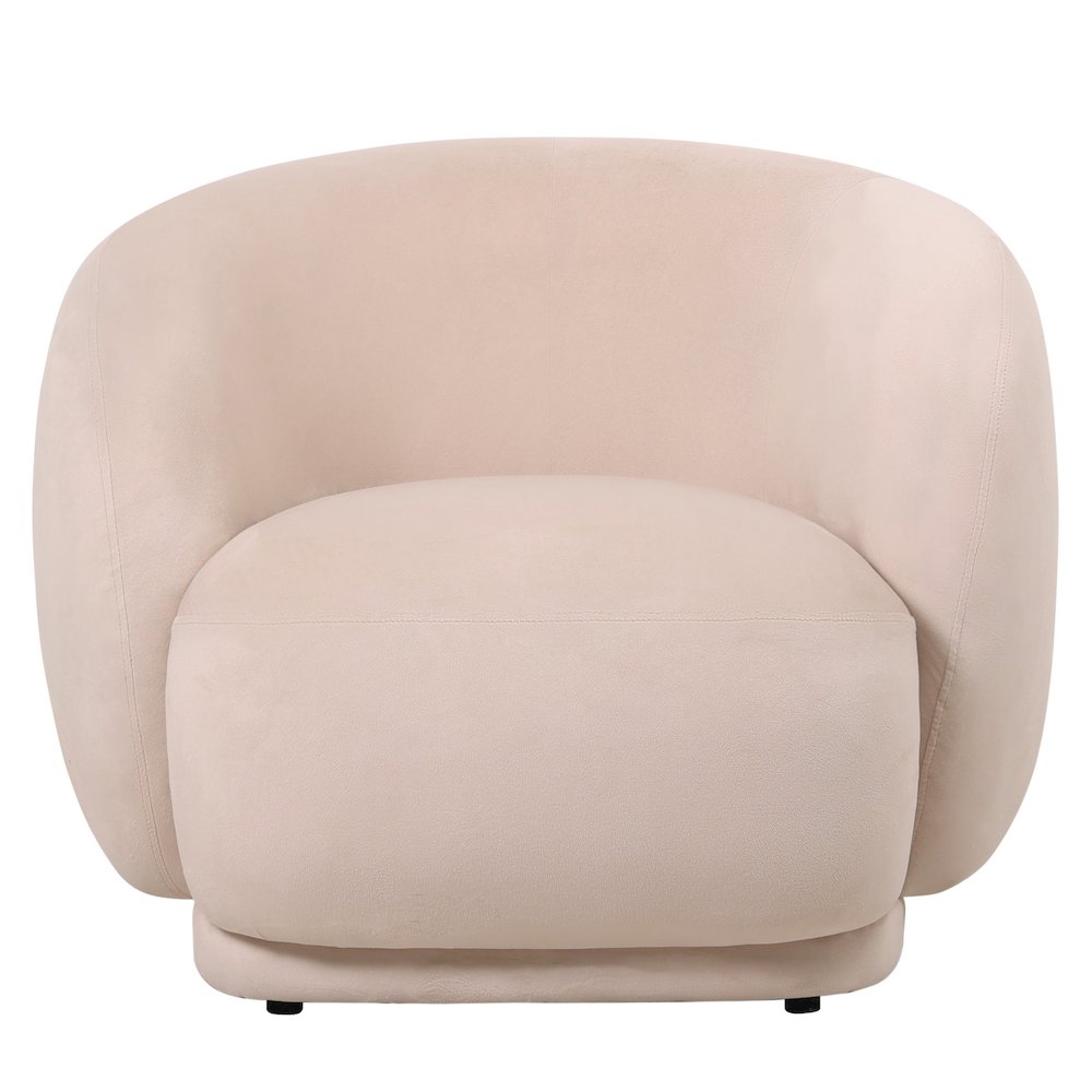Faze Collection Modern Single Seater Sofa in Beige Velvet. Picture 18