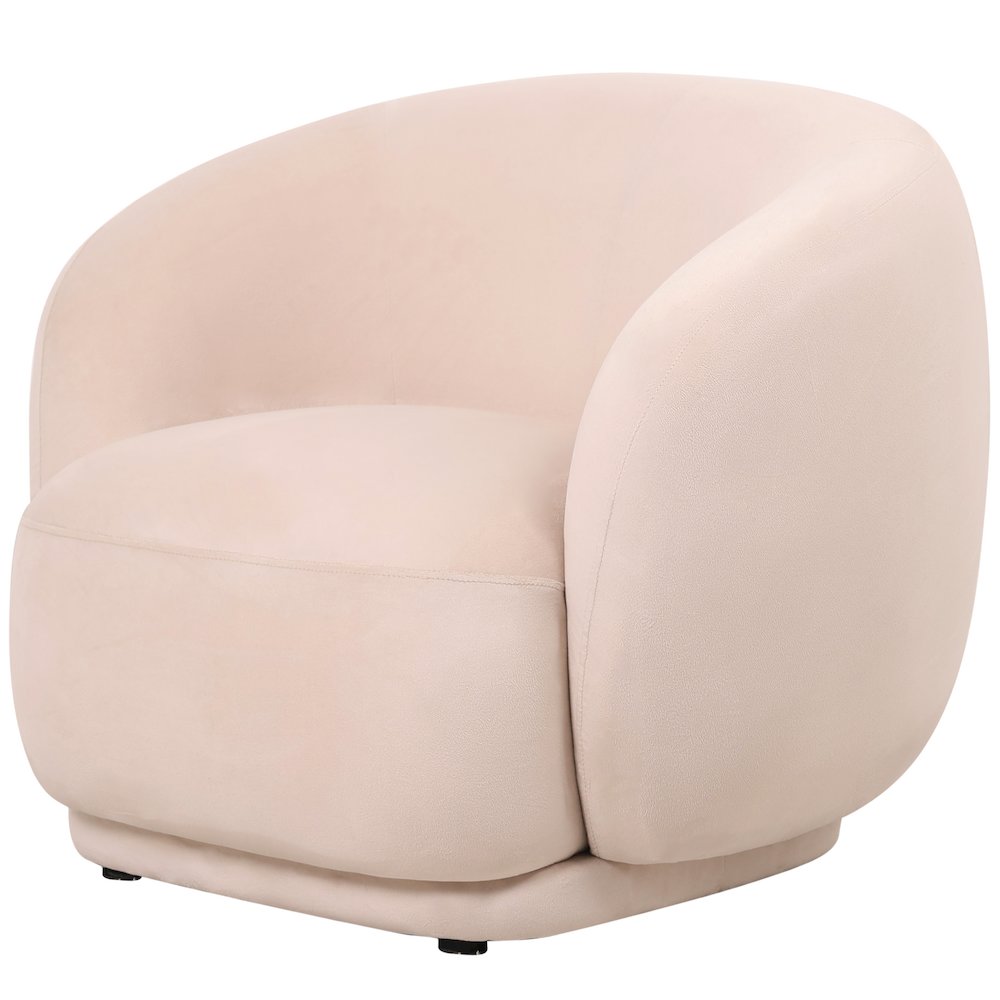 Faze Collection Modern Single Seater Sofa in Beige Velvet. Picture 14