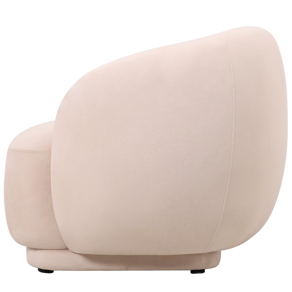 Faze Collection Modern Single Seater Sofa in Beige Velvet. Picture 16
