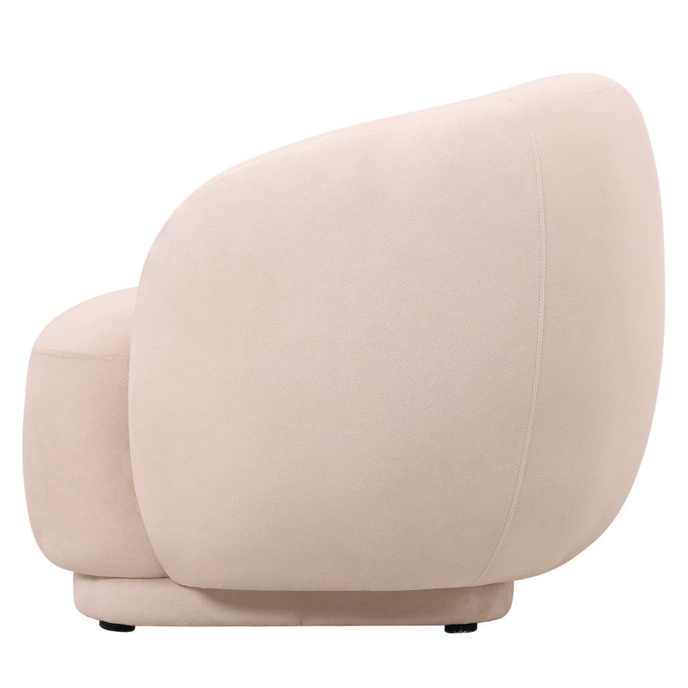 Faze Collection Modern Single Seater Sofa in Beige Velvet. Picture 19