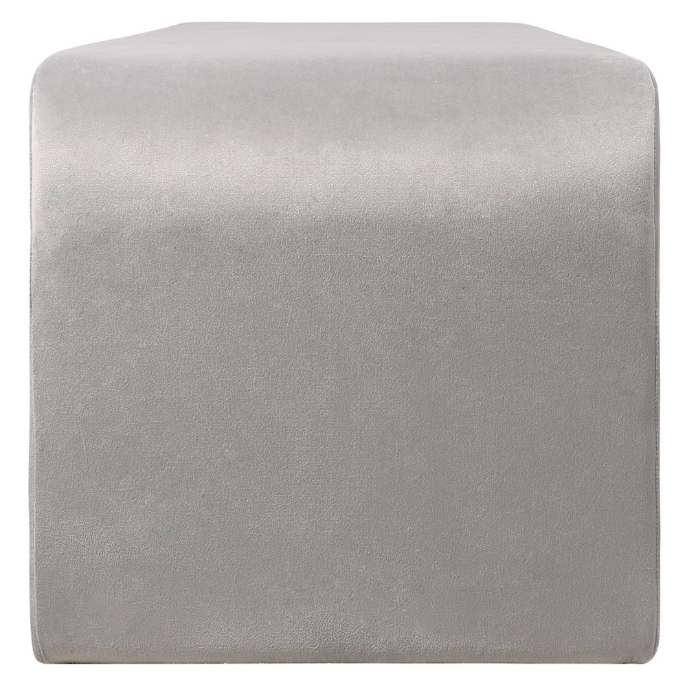 Vint Collection Modern 63" Bench In Light Grey Velvet. Picture 13