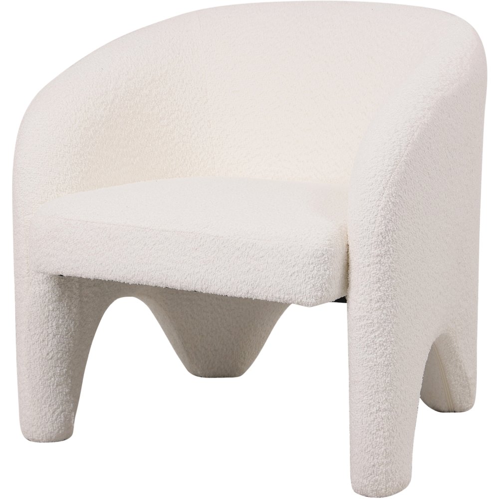 Lylo Collection Modern Accent Chair In Boucle White. Picture 1