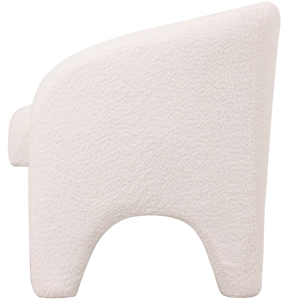 Lylo Collection Modern Accent Chair In Boucle White. Picture 5