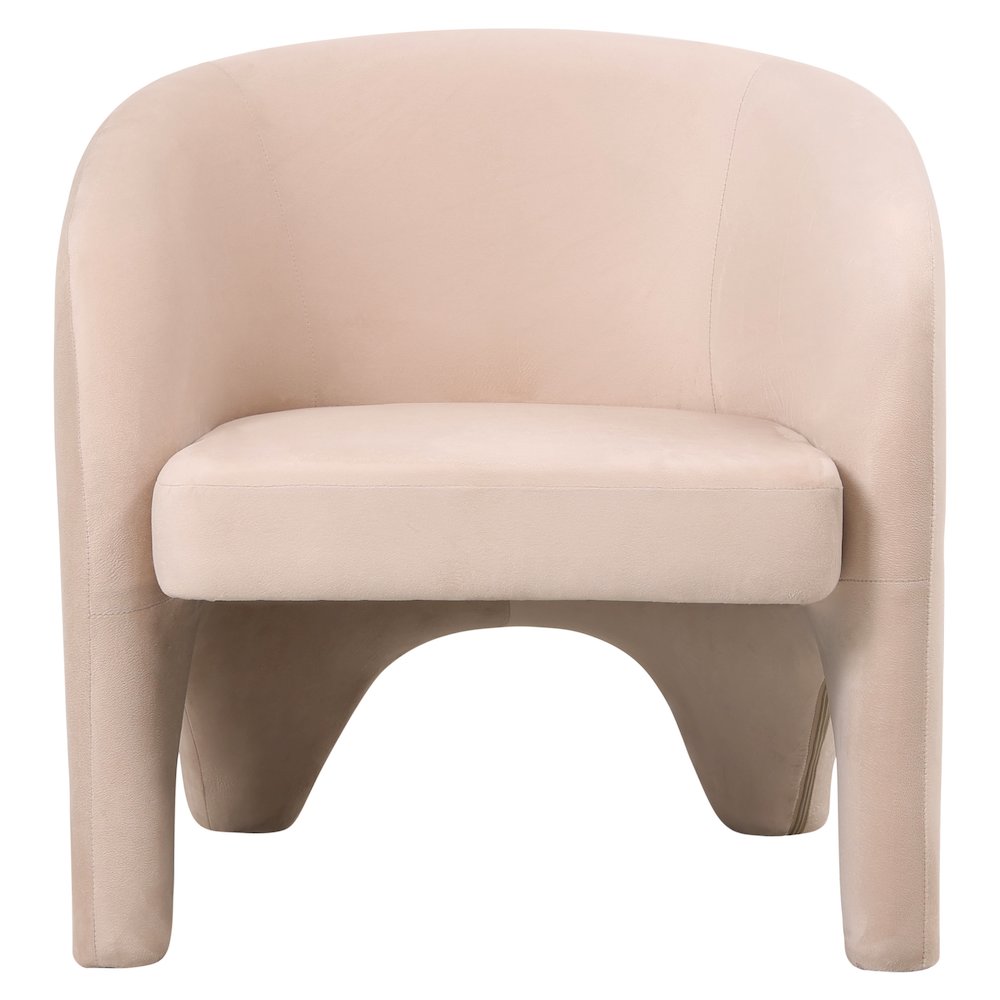 Lylo Collection Modern Accent Chair In Beige Velvet. Picture 13