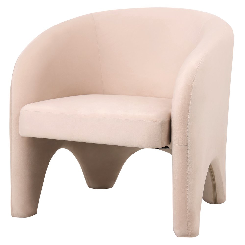 Lylo Collection Modern Accent Chair In Beige Velvet. Picture 14