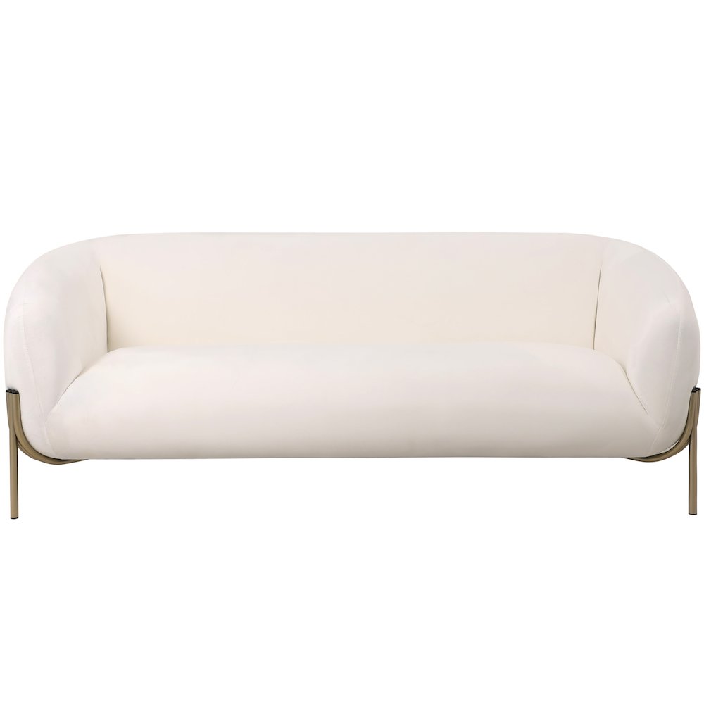 Zuno Three-Seater Sofa Upholstered in Velvet Wide Couch. Picture 13