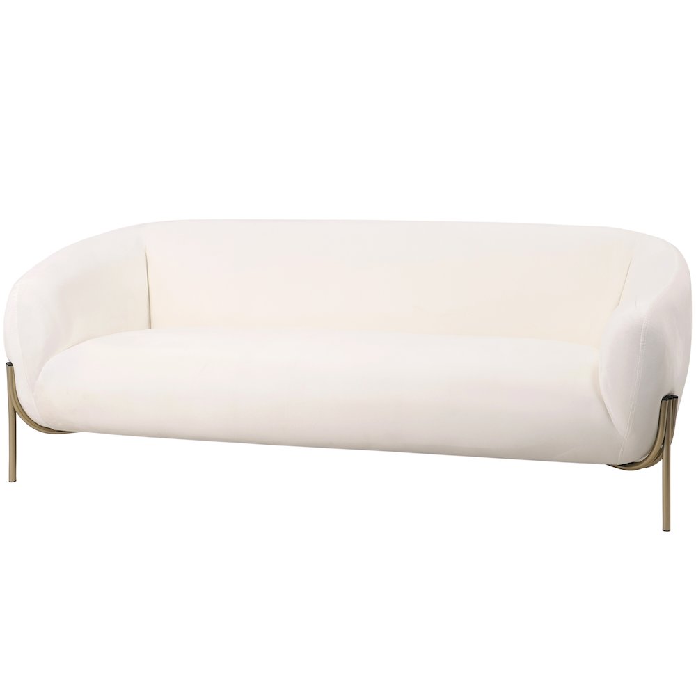 Zuno Three-Seater Sofa Upholstered in Velvet Wide Couch. Picture 14