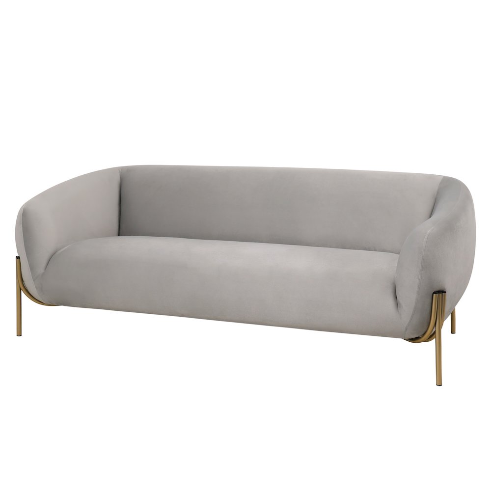 Zuno Three-Seater Sofa Upholstered in Velvet Wide Couch. Picture 14