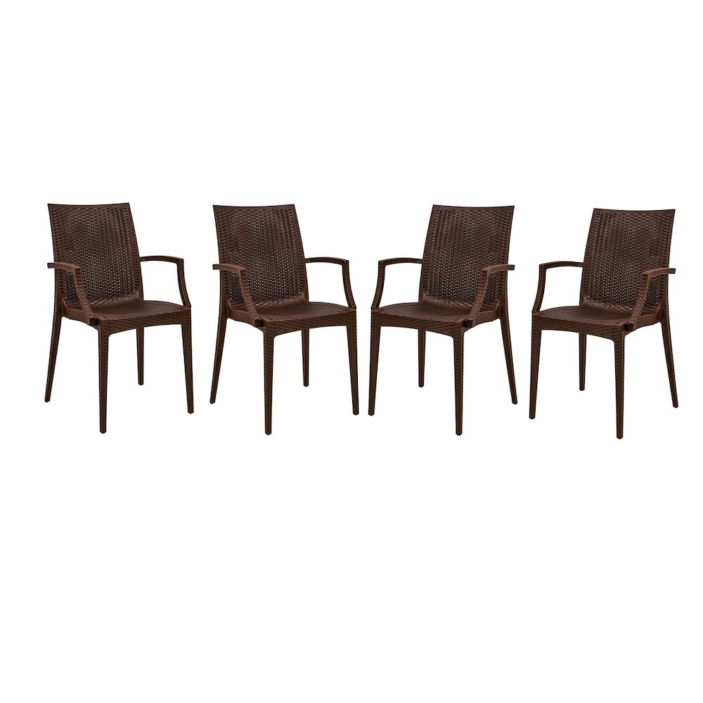 Weave Mace Indoor/Outdoor Chair (With Arms), Set of 4. Picture 1