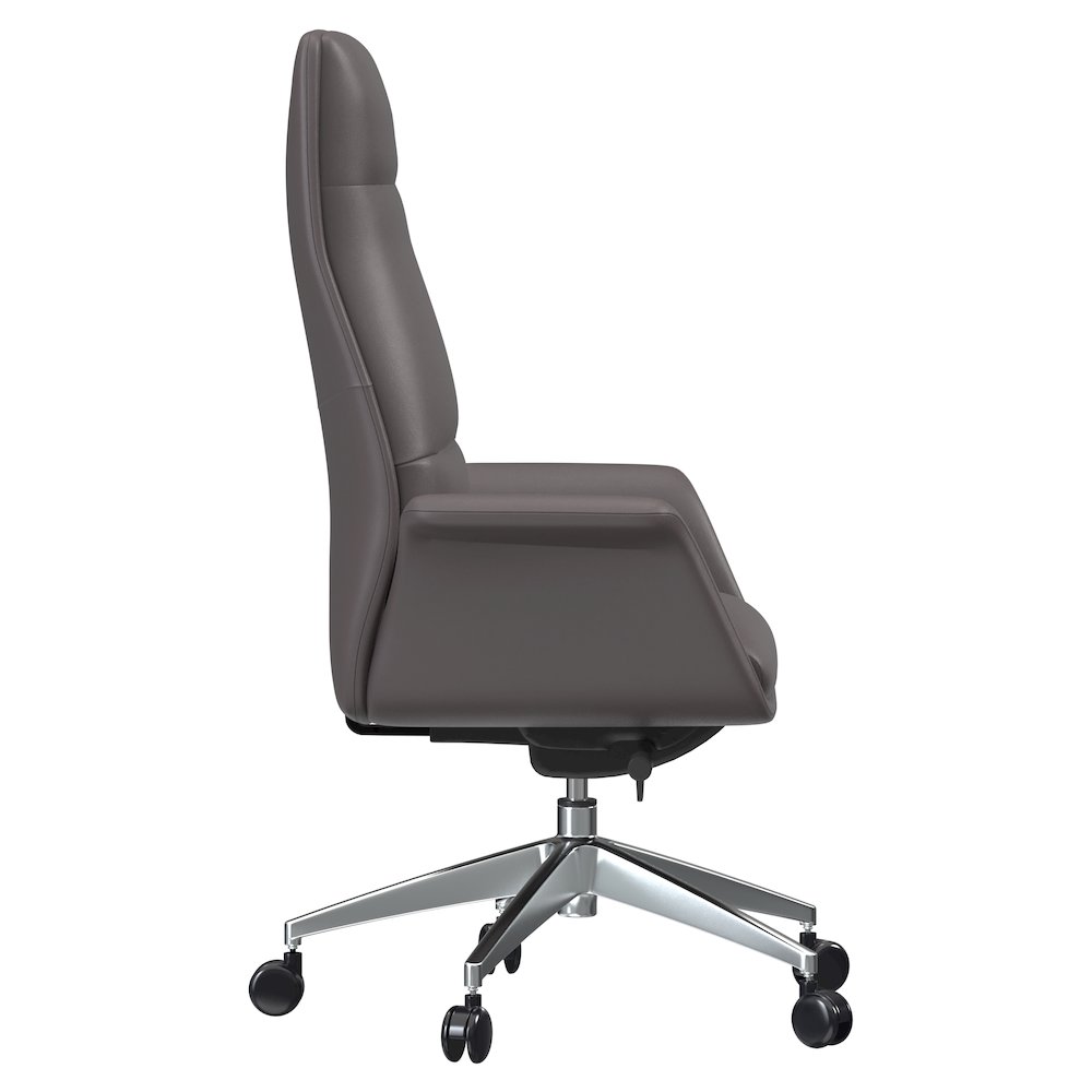 Summit Series Tall Office Chair In Grey Leather. Picture 3