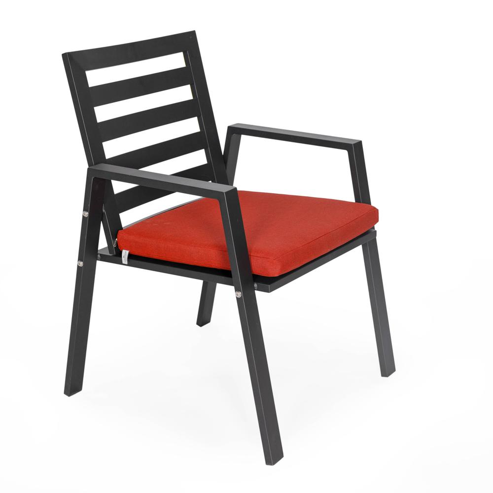 Chelsea Modern Patio Dining Armchair in Aluminum with Removable Cushions. Picture 4
