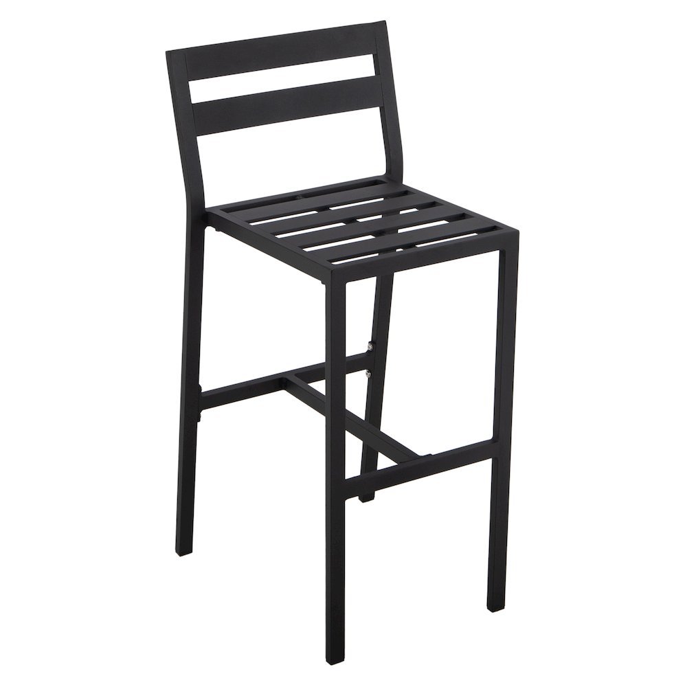 Chelsea Collection Modern Aluminum Outdoor Chair in black with Cherry Cushions. Picture 8