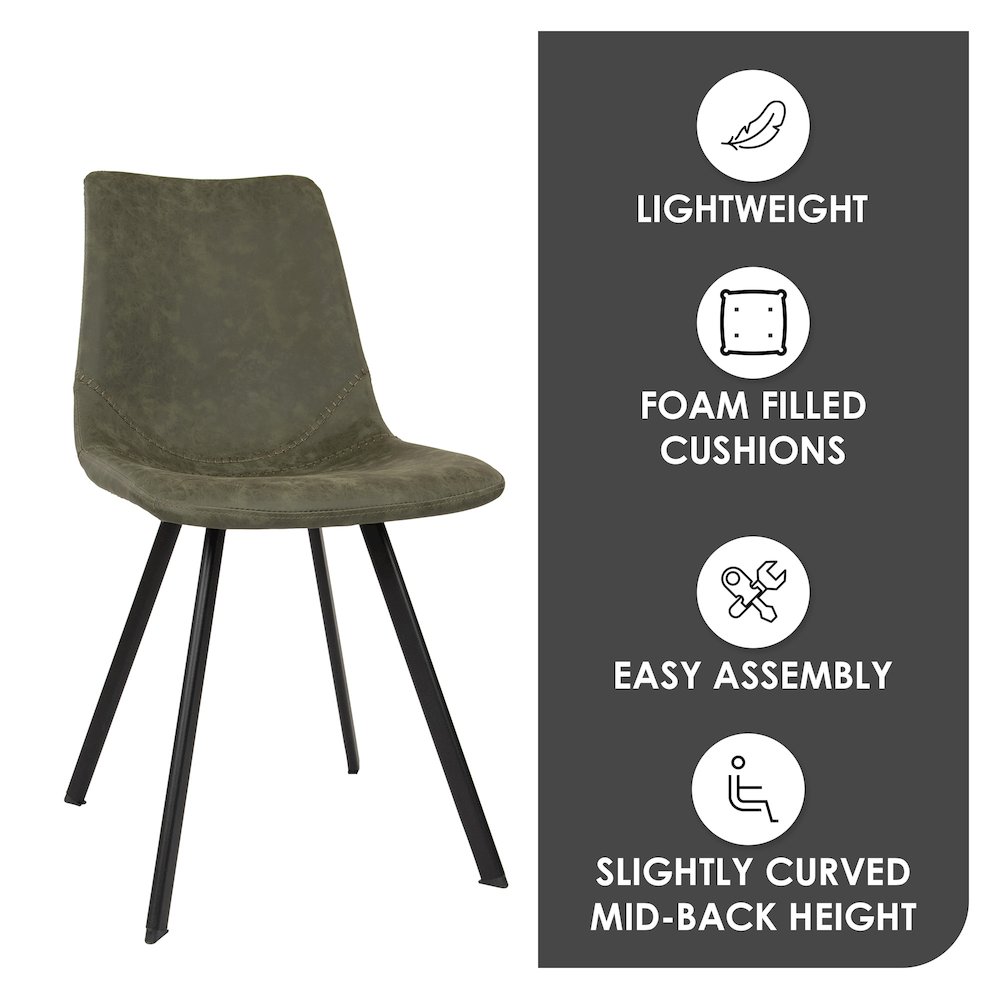 Markley Modern Leather Dining Chair With Metal Legs. Picture 25