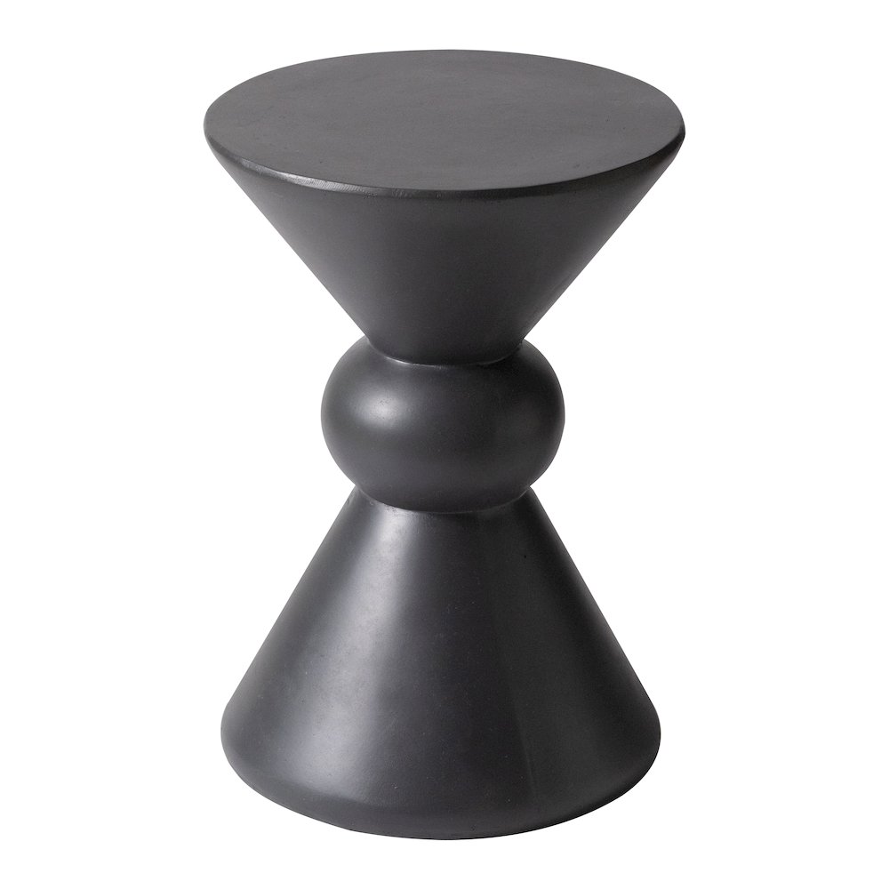 Echo Collection Fiberglass Outdoor Side Table in Dark Grey. Picture 14