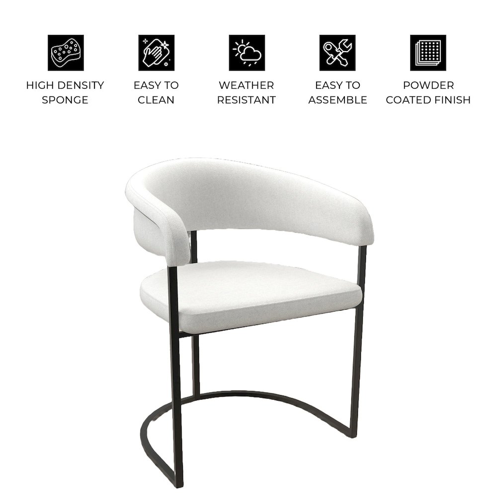 Aero Collection Modern Dining Chair in White Set of 4. Picture 5